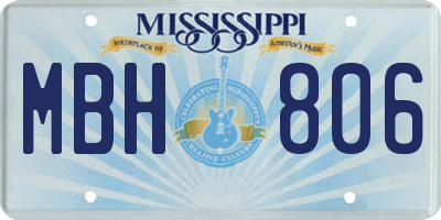 MS license plate MBH806