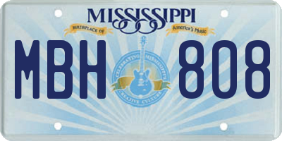 MS license plate MBH808