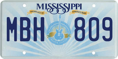 MS license plate MBH809
