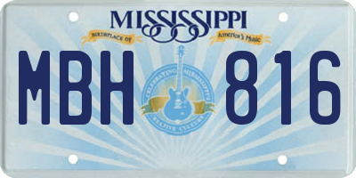 MS license plate MBH816