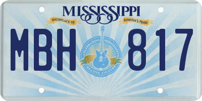 MS license plate MBH817