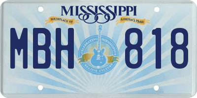 MS license plate MBH818
