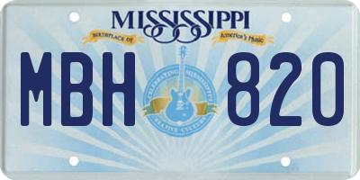 MS license plate MBH820