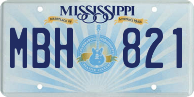MS license plate MBH821
