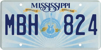 MS license plate MBH824