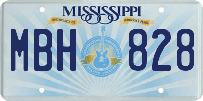 MS license plate MBH828
