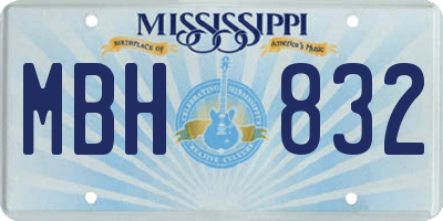 MS license plate MBH832