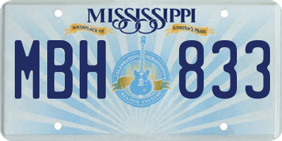 MS license plate MBH833