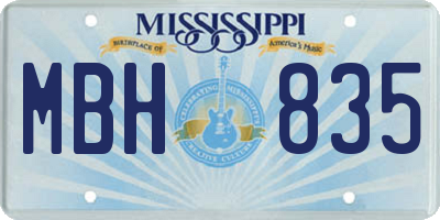 MS license plate MBH835