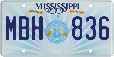MS license plate MBH836