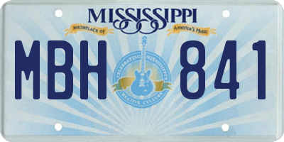 MS license plate MBH841