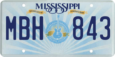 MS license plate MBH843