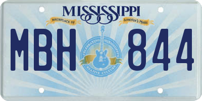 MS license plate MBH844