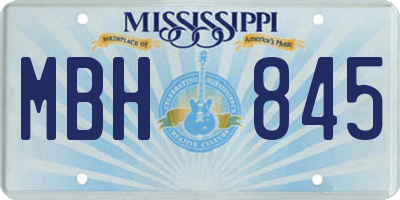 MS license plate MBH845