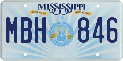 MS license plate MBH846