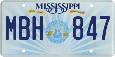 MS license plate MBH847