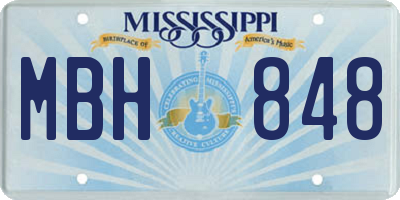 MS license plate MBH848
