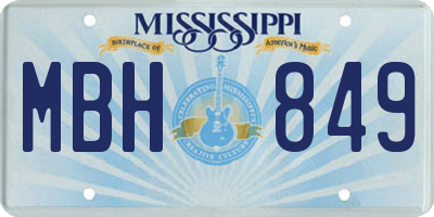 MS license plate MBH849
