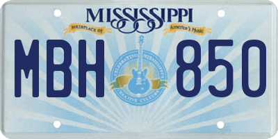 MS license plate MBH850