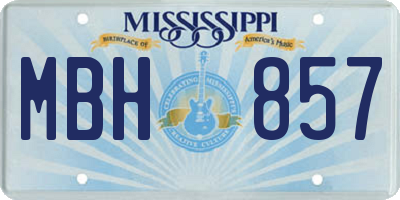 MS license plate MBH857