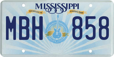 MS license plate MBH858
