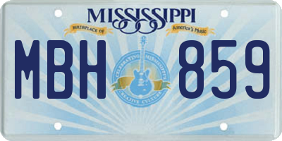 MS license plate MBH859