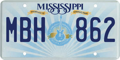 MS license plate MBH862
