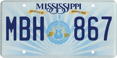 MS license plate MBH867