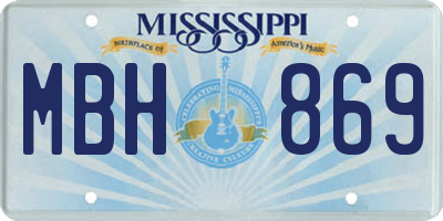 MS license plate MBH869