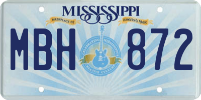 MS license plate MBH872