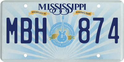 MS license plate MBH874