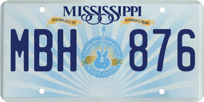 MS license plate MBH876