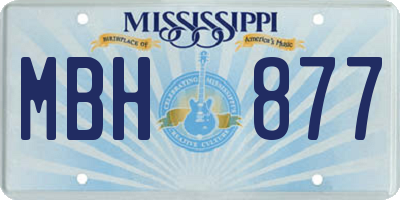 MS license plate MBH877