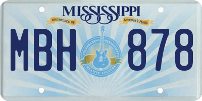 MS license plate MBH878