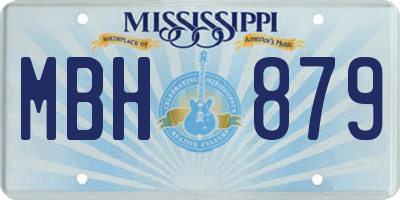 MS license plate MBH879