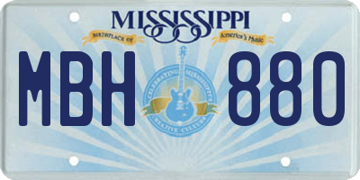 MS license plate MBH880
