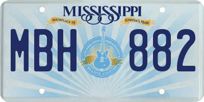 MS license plate MBH882
