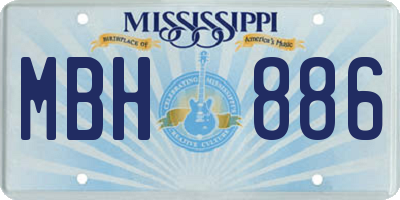 MS license plate MBH886