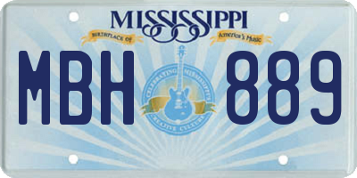 MS license plate MBH889