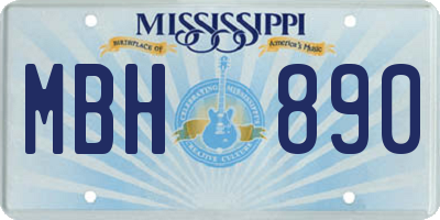 MS license plate MBH890