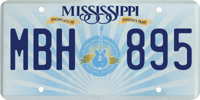 MS license plate MBH895