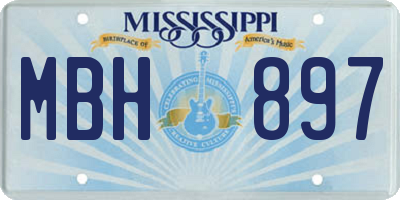 MS license plate MBH897