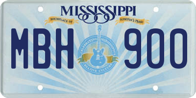 MS license plate MBH900