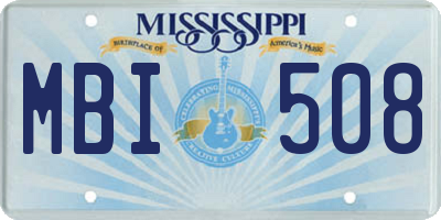 MS license plate MBI508