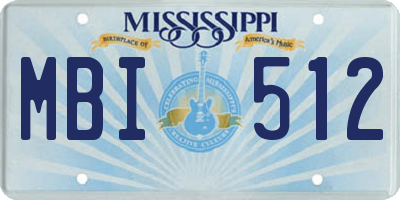 MS license plate MBI512