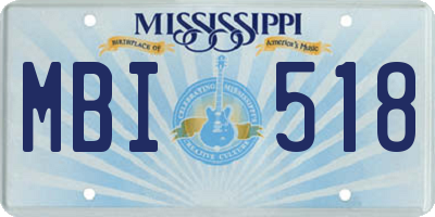 MS license plate MBI518