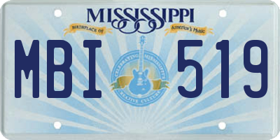MS license plate MBI519