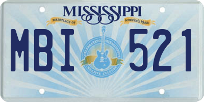 MS license plate MBI521