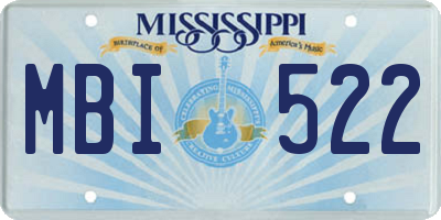 MS license plate MBI522