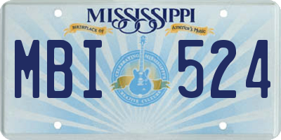 MS license plate MBI524